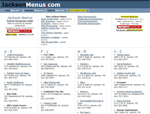 Tablet Screenshot of jacksonmenus.com